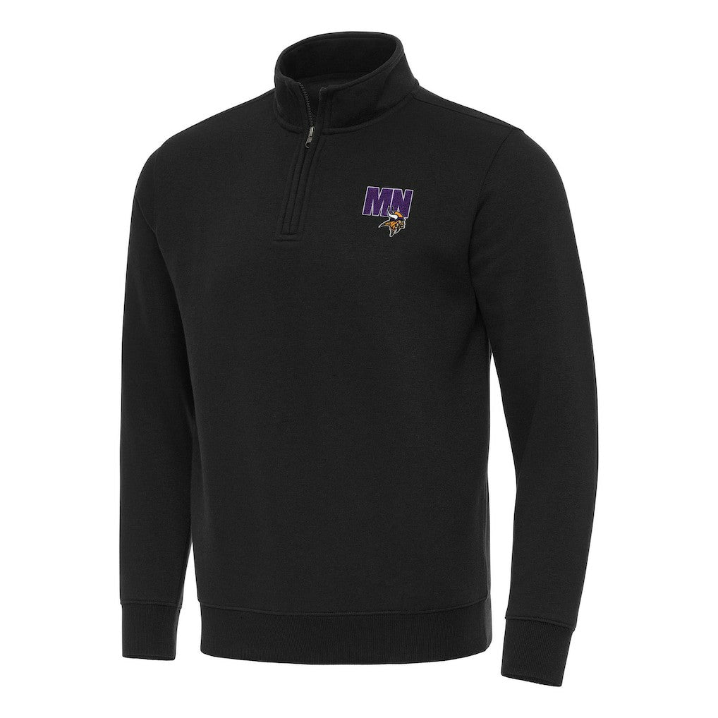 Minnesota Vikings Antigua Men's Victory Quarter-Zip Sweatshirt - Black on sale