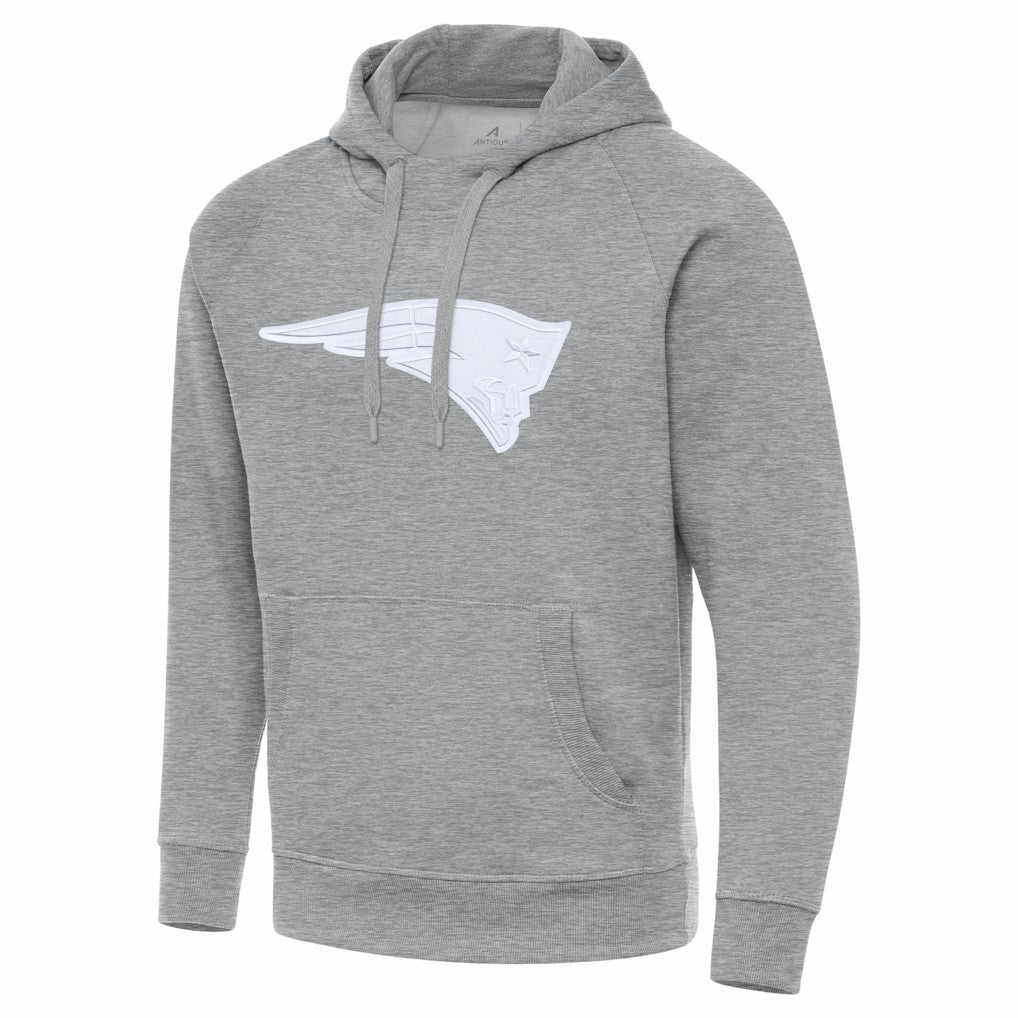 New England Patriots Antigua Victory Pullover Hoodie - Heather Gray outlet