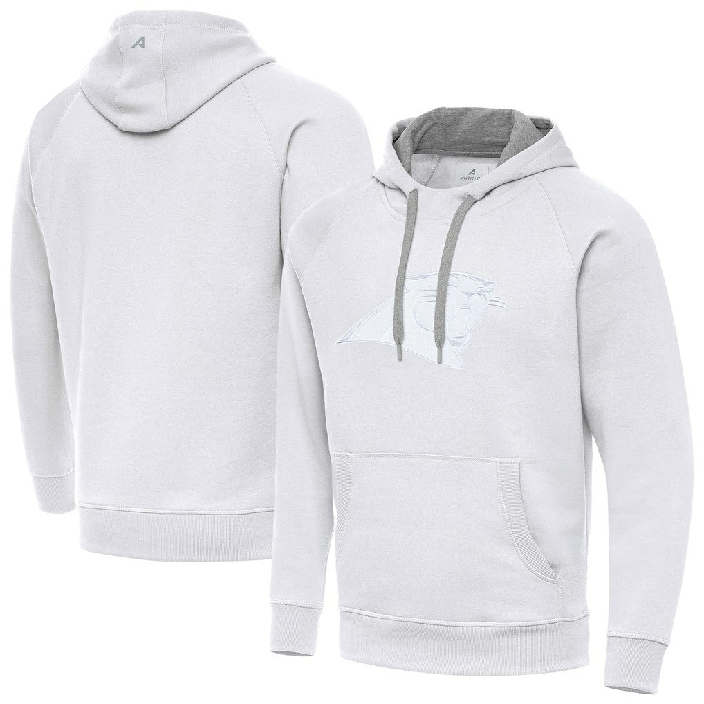 Carolina Panthers Antigua Victory Pullover Hoodie - White on sale