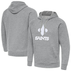New Orleans Saints Antigua Victory Pullover Hoodie - Heather Gray on sale