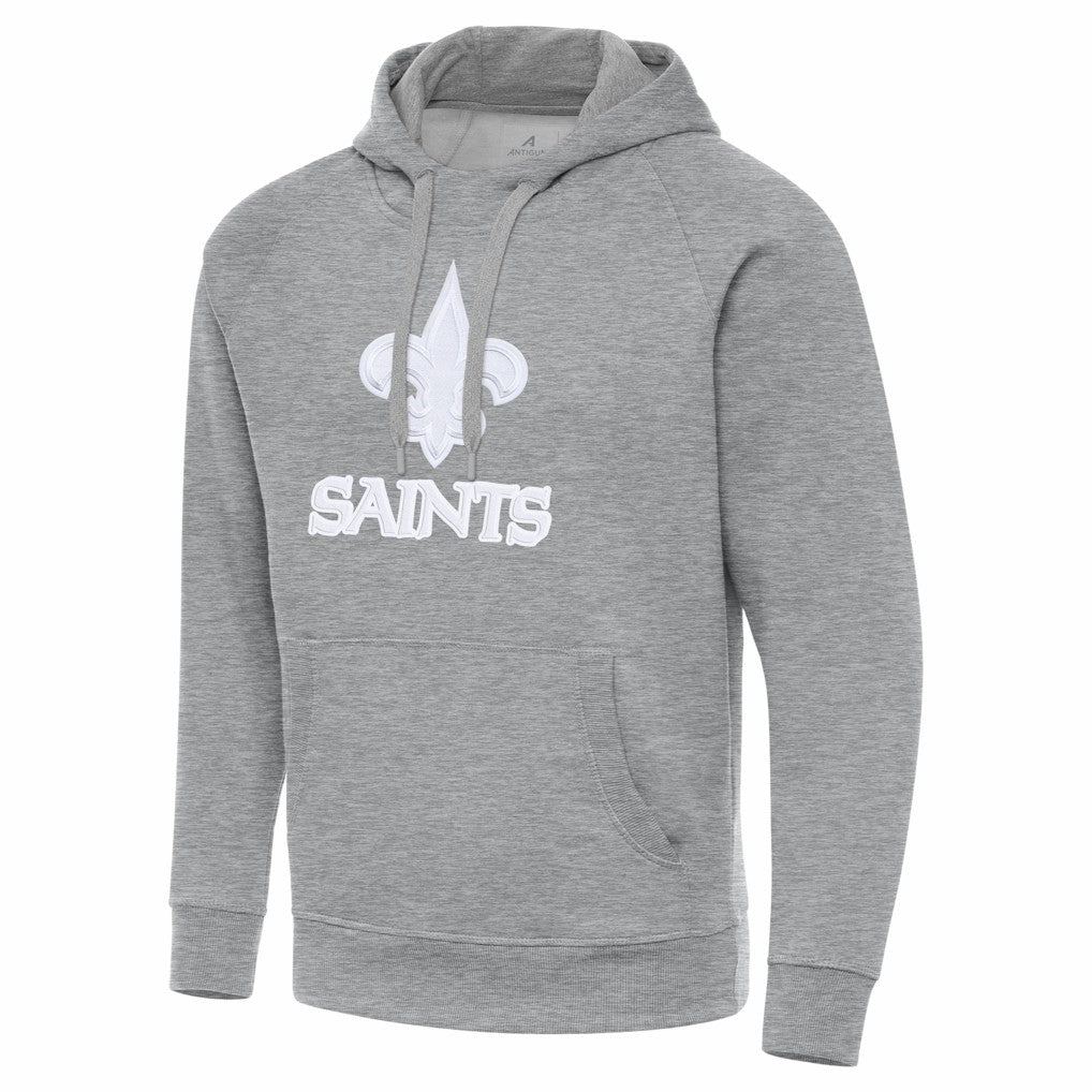 New Orleans Saints Antigua Victory Pullover Hoodie - Heather Gray on sale