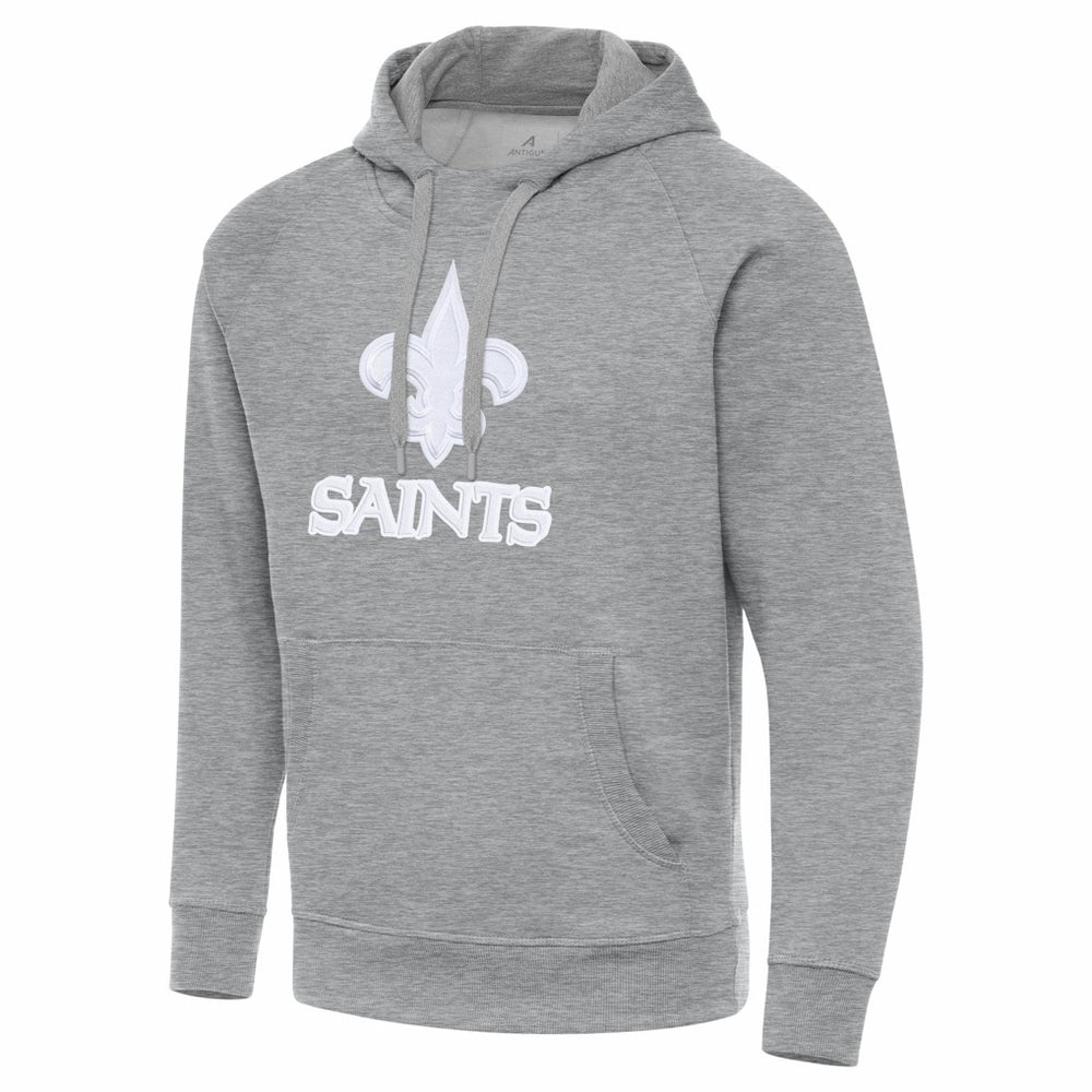 New Orleans Saints Antigua Victory Pullover Hoodie - Heather Gray on sale