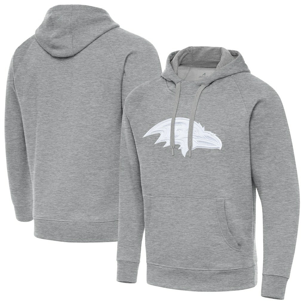 Baltimore Ravens Antigua Victory Pullover Hoodie - Heather Gray on sale