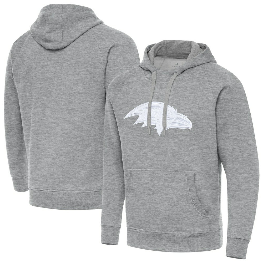Baltimore Ravens Antigua Victory Pullover Hoodie - Heather Gray on sale