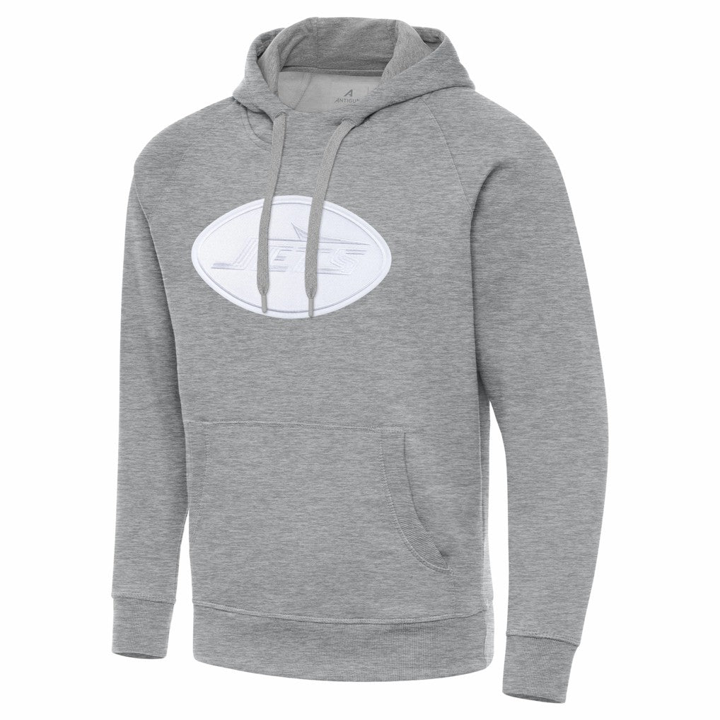 New York Jets Antigua Victory Pullover Hoodie - Heather Gray sale