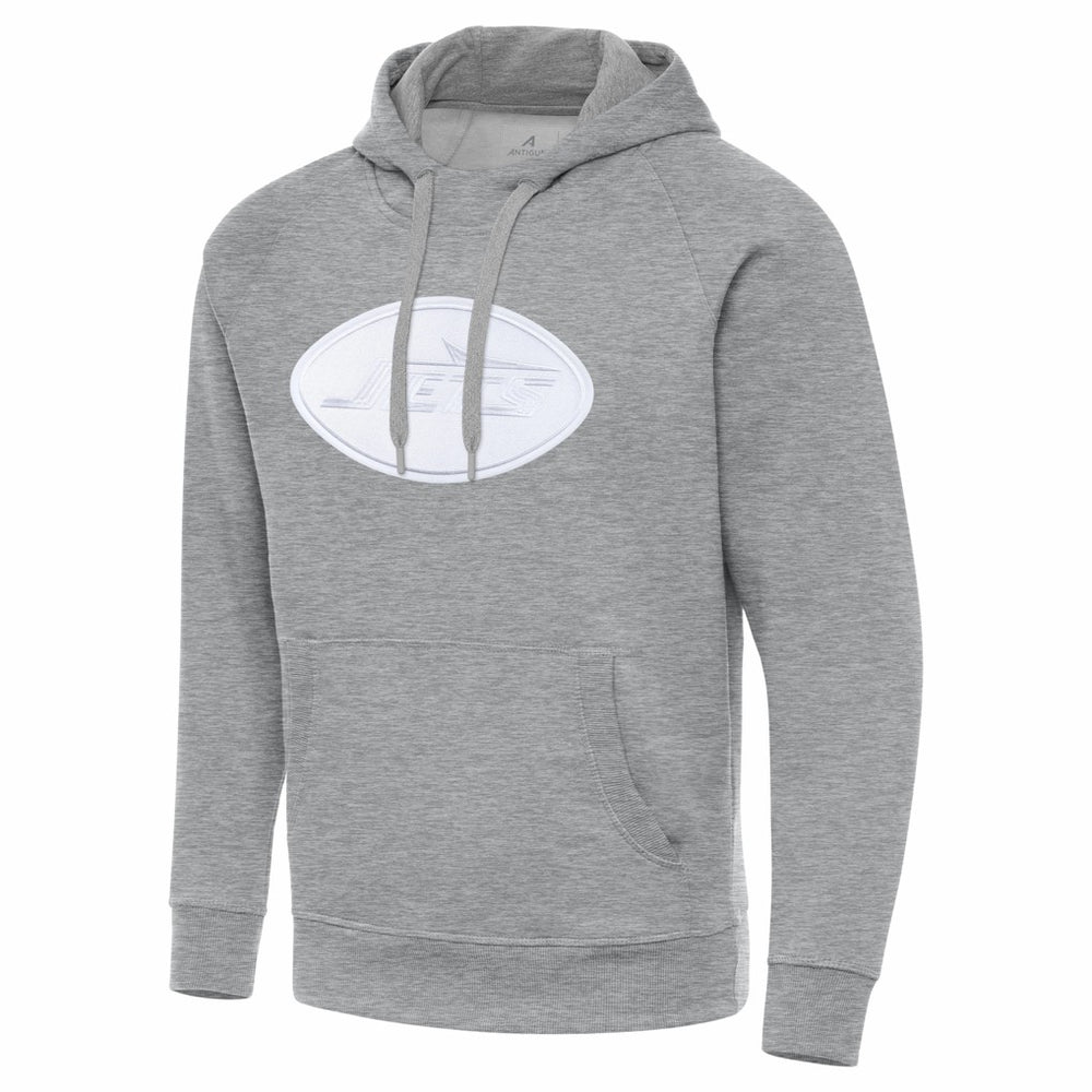 New York Jets Antigua Victory Pullover Hoodie - Heather Gray sale