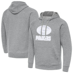 Green Bay Packers Antigua Victory Pullover Hoodie - Heather Gray on sale