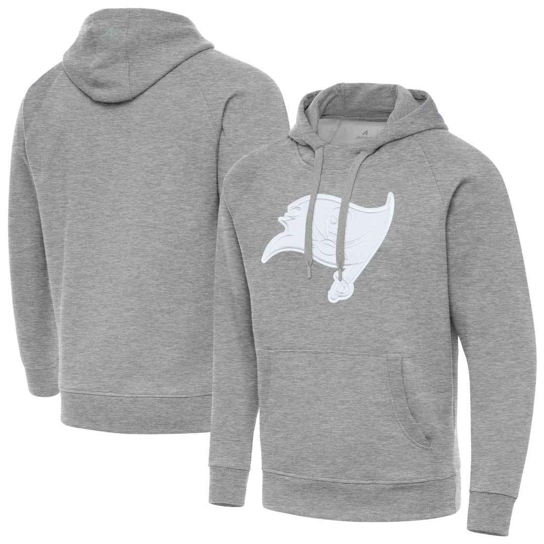 Tampa Bay Buccaneers Antigua Victory Pullover Hoodie - Heather Gray discount