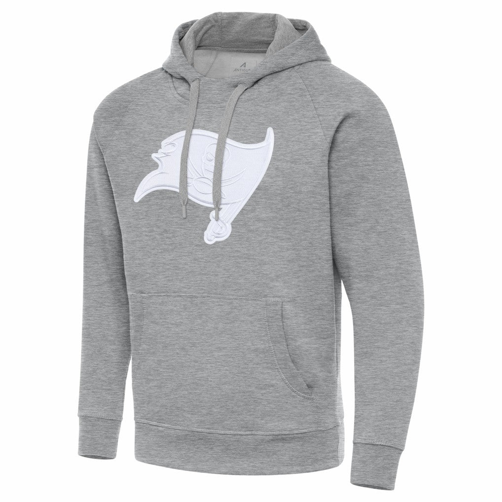 Tampa Bay Buccaneers Antigua Victory Pullover Hoodie - Heather Gray discount