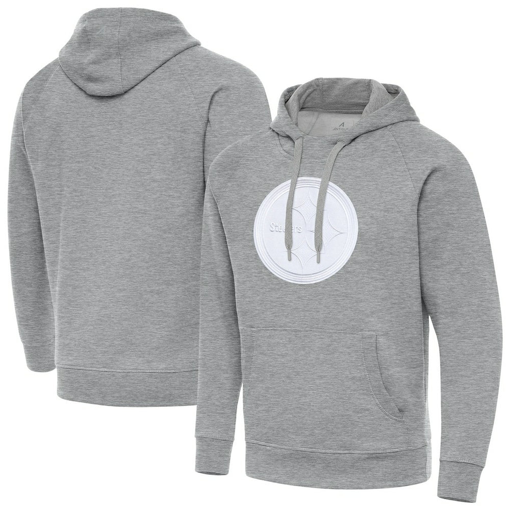 Pittsburgh Steelers Antigua Victory Pullover Hoodie - Heather Gray discount