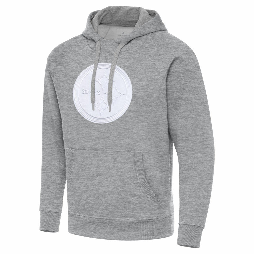 Pittsburgh Steelers Antigua Victory Pullover Hoodie - Heather Gray discount