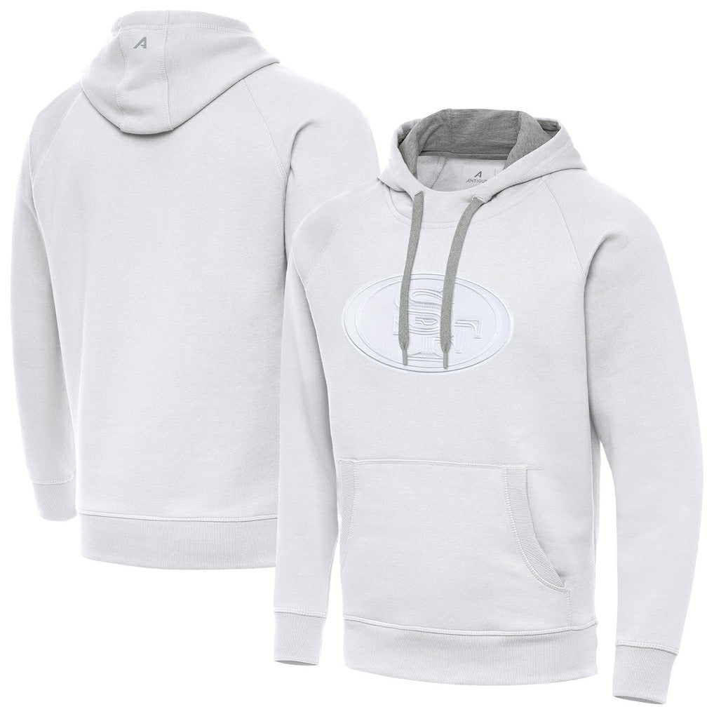 San Francisco 49ers Antigua Victory Pullover Hoodie - White on sale