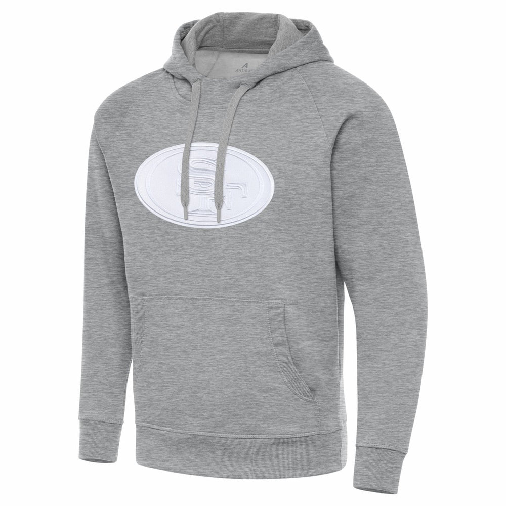 San Francisco 49ers Antigua Victory Pullover Hoodie - Heather Gray discount