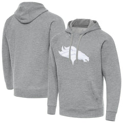 Denver Broncos Antigua Victory Pullover Hoodie - Heather Gray discount