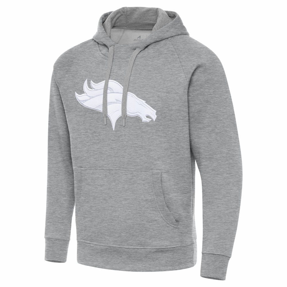 Denver Broncos Antigua Victory Pullover Hoodie - Heather Gray discount