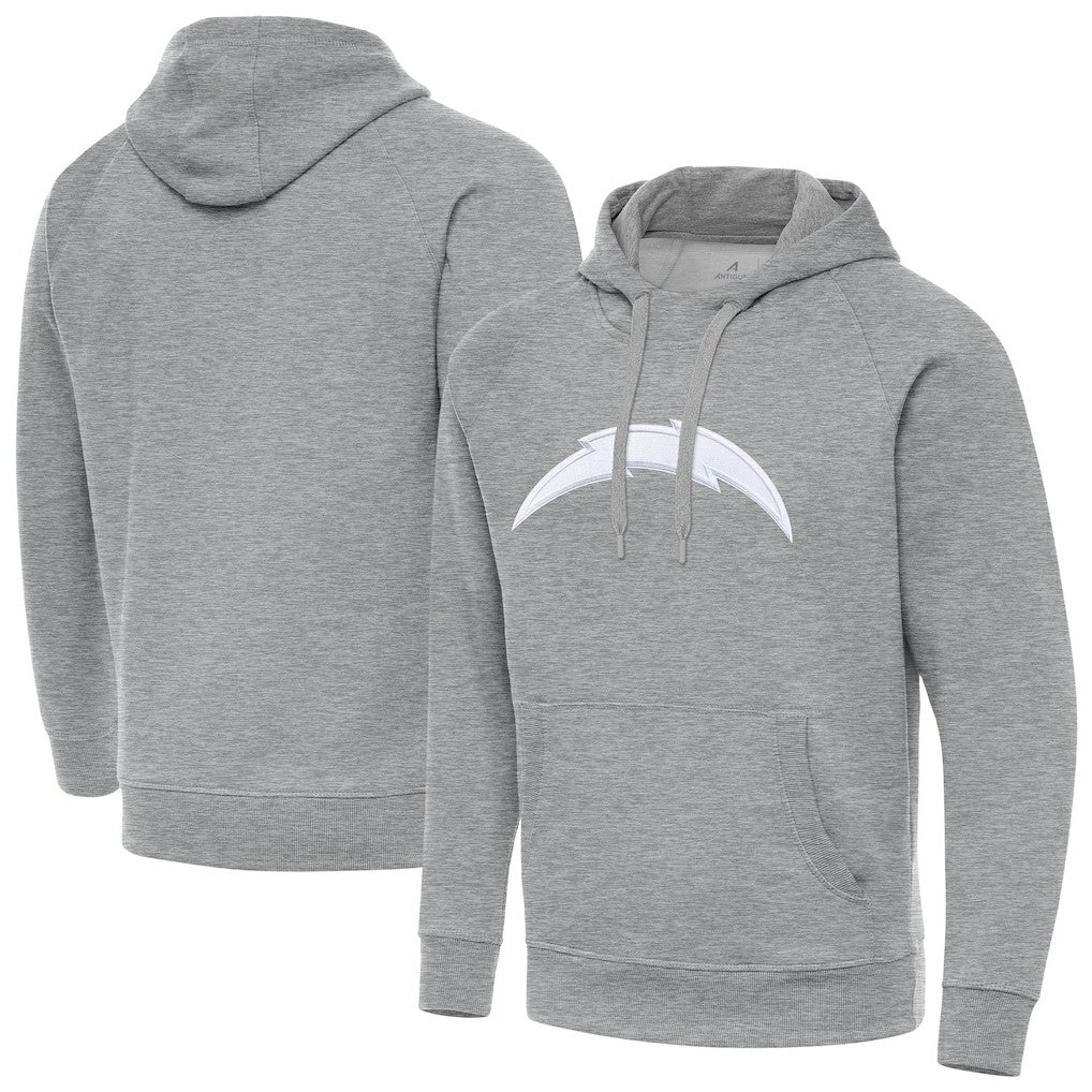 Los Angeles Chargers Antigua Victory Pullover Hoodie - Heather Gray sale