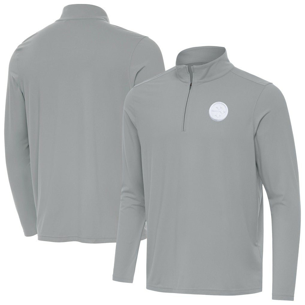 Pittsburgh Steelers Men's Antigua Intent Quarter-Zip Jacket - Gray discount
