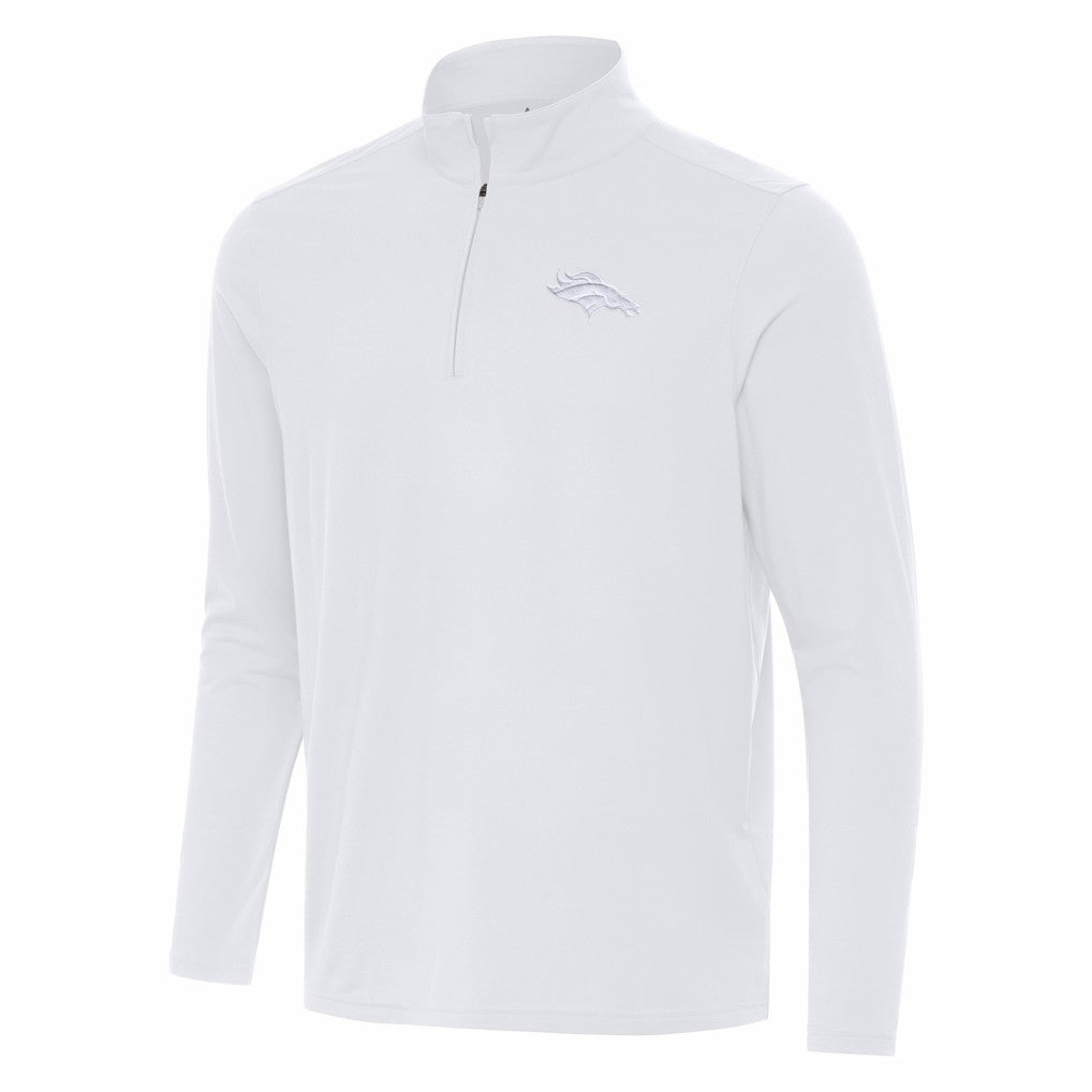 Denver Broncos Antigua Intent Quarter-Zip Jacket - White on sale