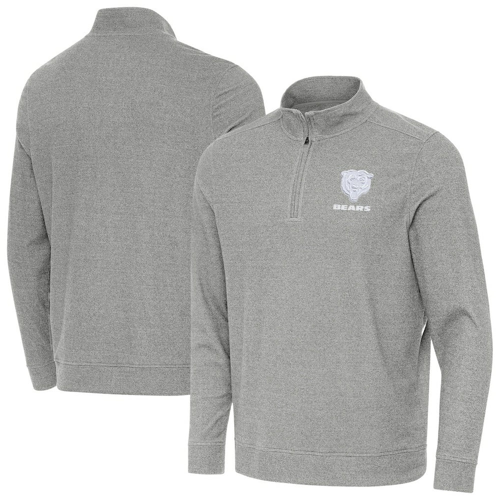 Chicago Bears Antigua Subtle Quarter-Zip Jacket - Heather Gray sale