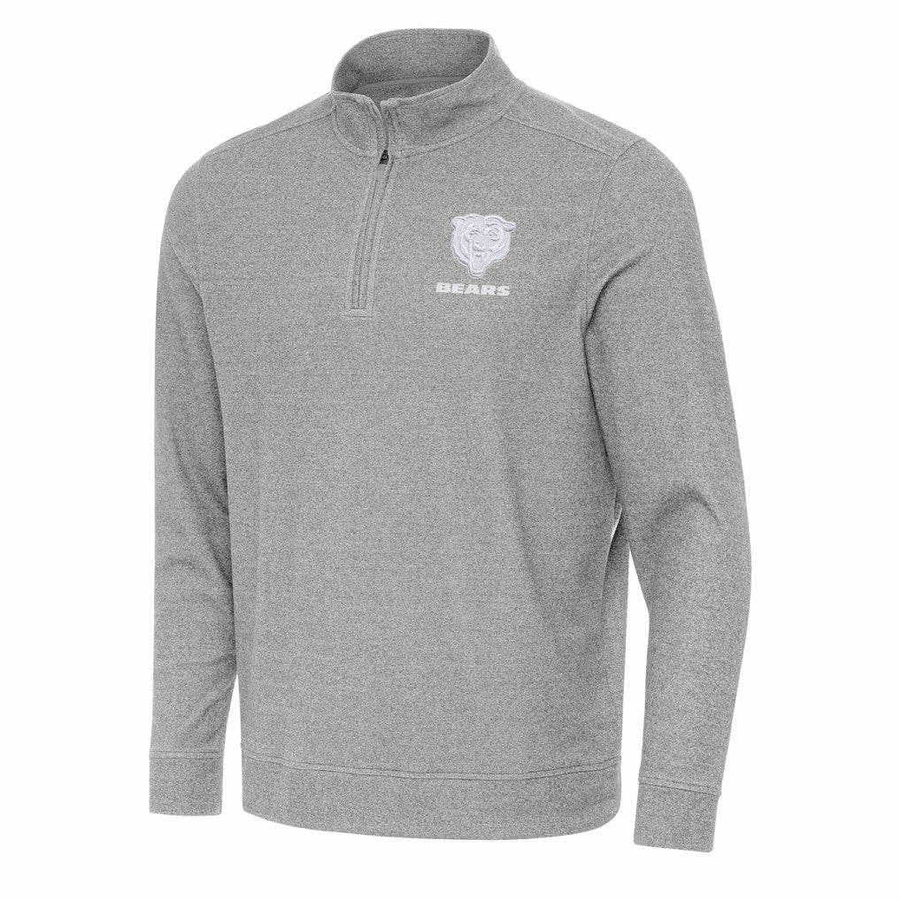 Chicago Bears Antigua Subtle Quarter-Zip Jacket - Heather Gray sale