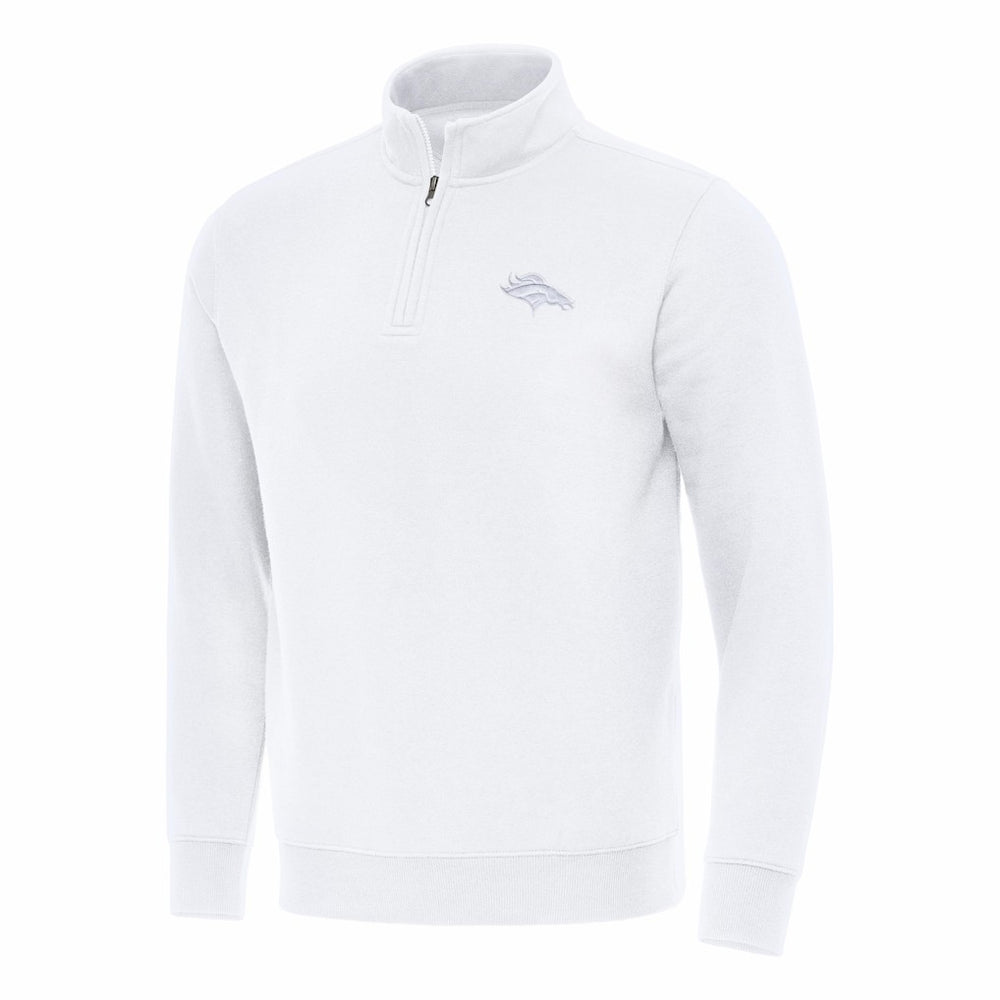 Denver Broncos Antigua Victory Quarter-Zip Top - White discount