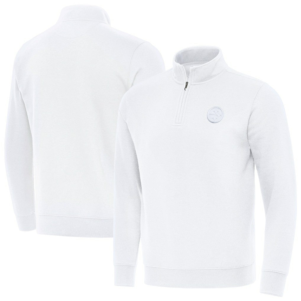 Pittsburgh Steelers Antigua Victory Quarter-Zip Top - White on sale