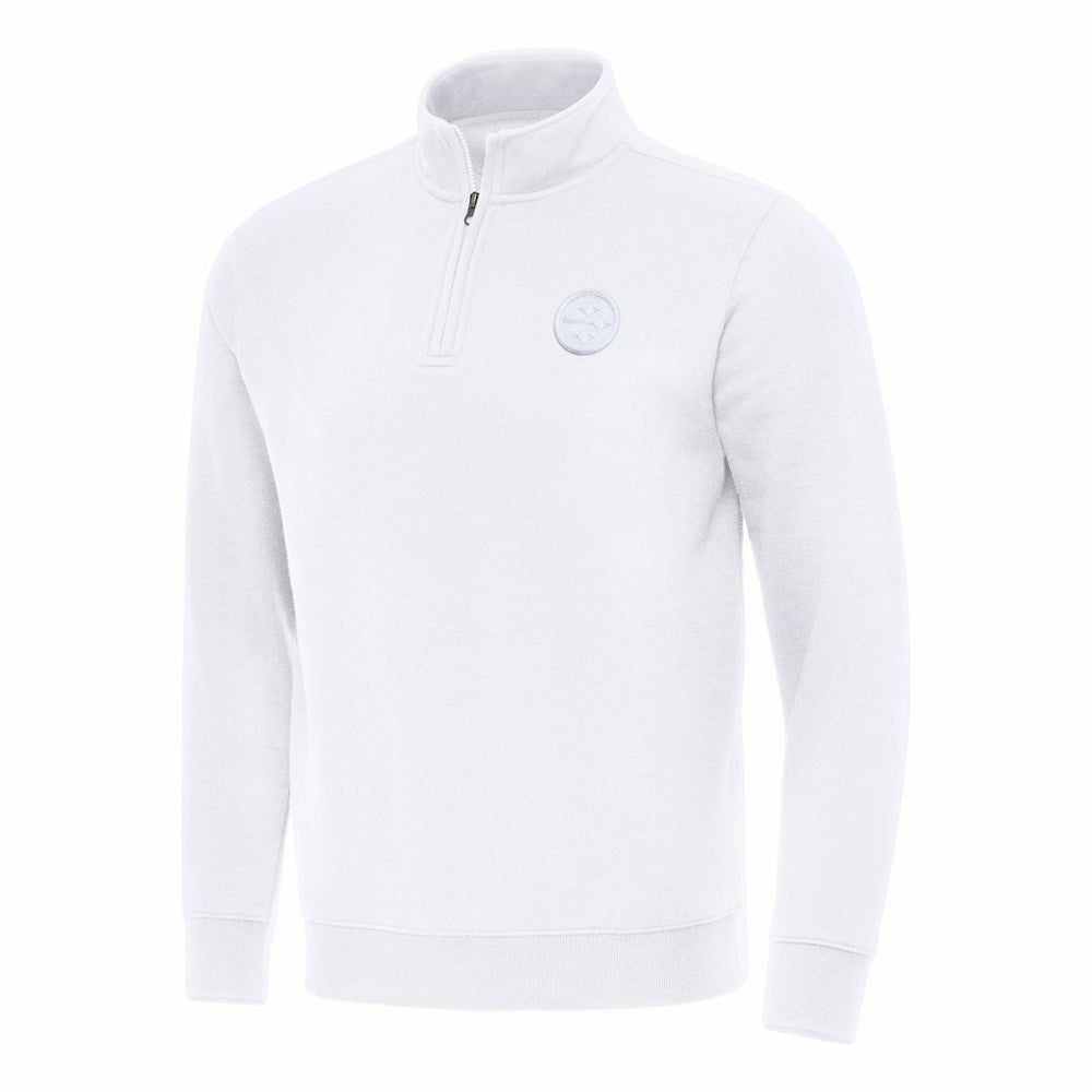 Pittsburgh Steelers Antigua Victory Quarter-Zip Top - White on sale