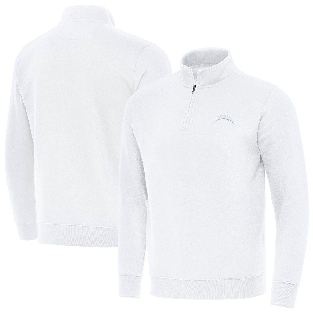 Los Angeles Chargers Antigua Victory Quarter-Zip Top - White on sale