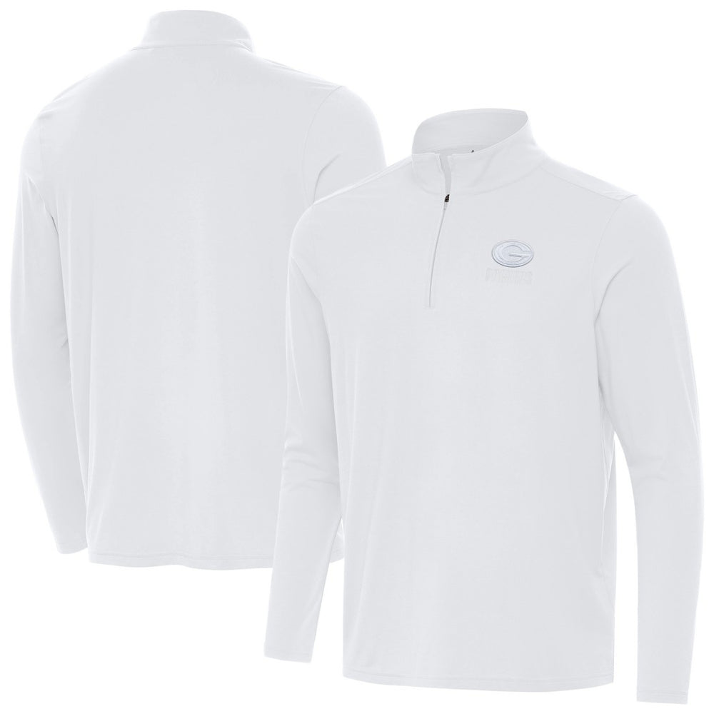 Green Bay Packers Antigua Intent Quarter-Zip Top - White discount