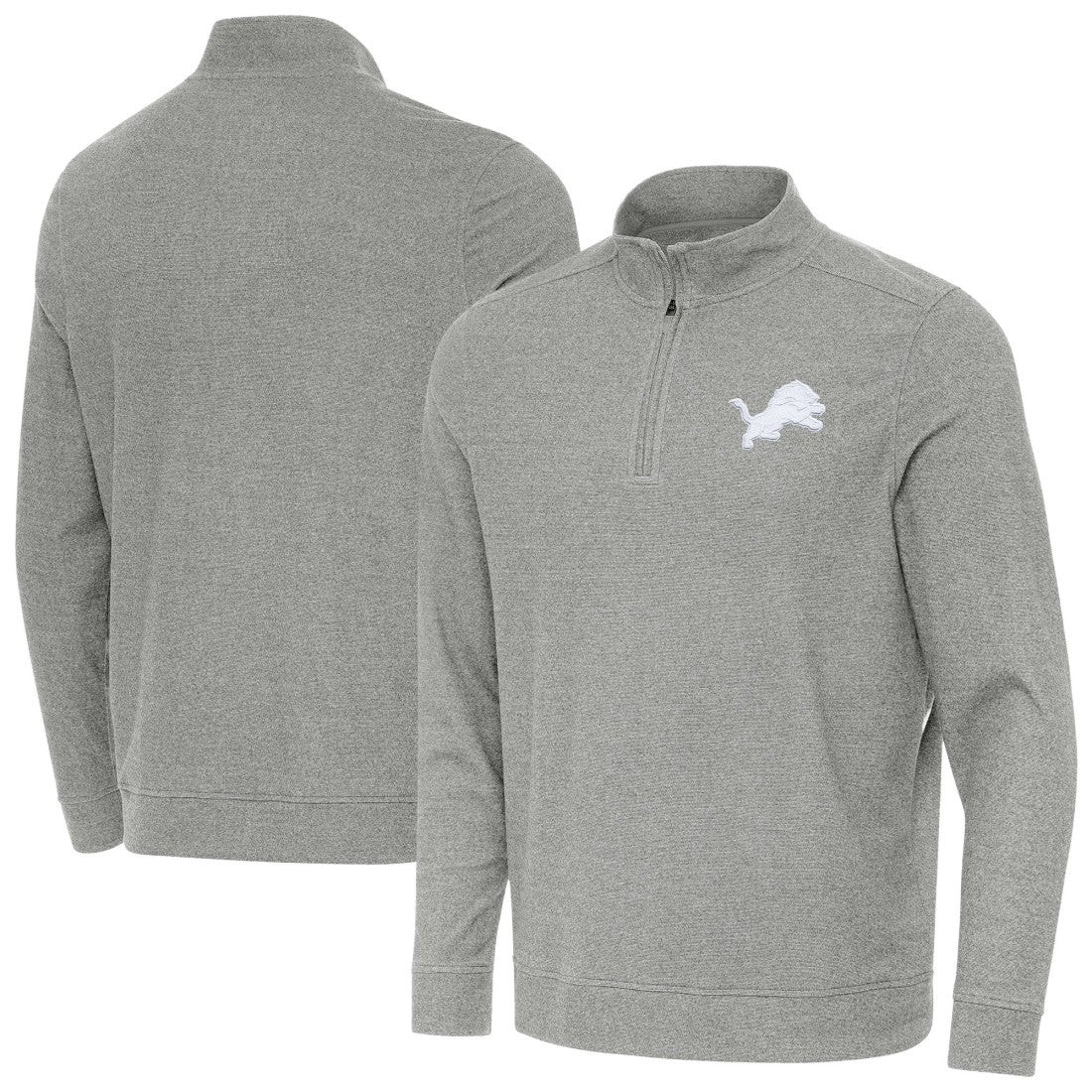 Detroit Lions Antigua Subtle Quarter-Zip Top - Heather Gray for sale