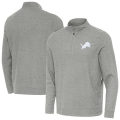 Detroit Lions Antigua Subtle Quarter-Zip Top - Heather Gray for sale