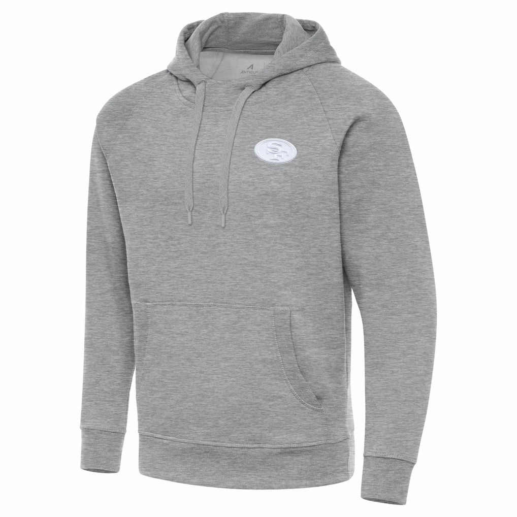 San Francisco 49ers Antigua Victory Pullover Hoodie - Heather Gray for sale
