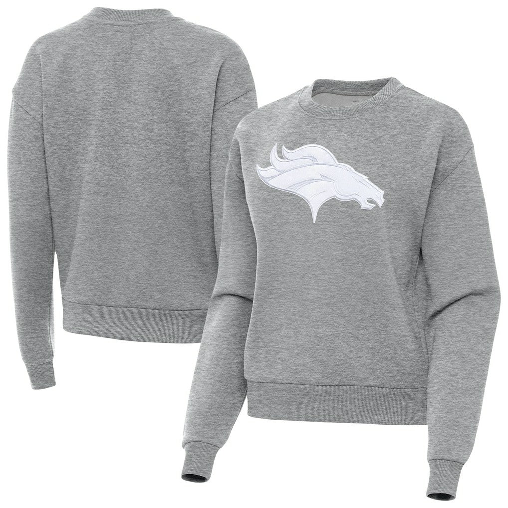 Denver Broncos Antigua Women's Victory Pullover Sweatshirt - Heather Gray sale