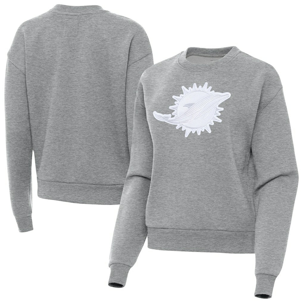 Miami Dolphins Antigua Women's Victory Pullover Sweatshirt - Heather Gray cheap