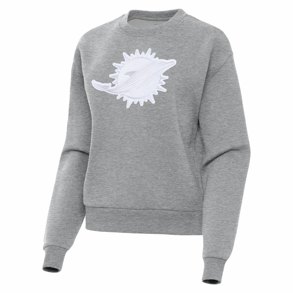Miami Dolphins Antigua Women's Victory Pullover Sweatshirt - Heather Gray cheap
