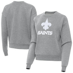 New Orleans Saints Antigua Women's Victory Pullover Sweatshirt - Heather Gray for sale