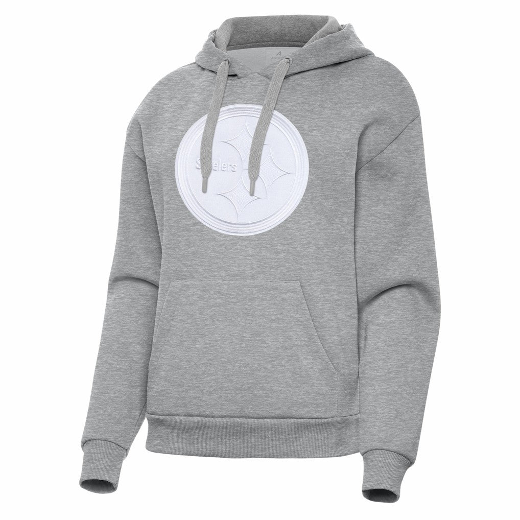 Pittsburgh Steelers Antigua Women's Victory Pullover Hoodie - Heather Gray outlet