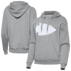 Kansas City Chiefs Antigua Women's Victory Pullover Hoodie - Heather Gray for sale
