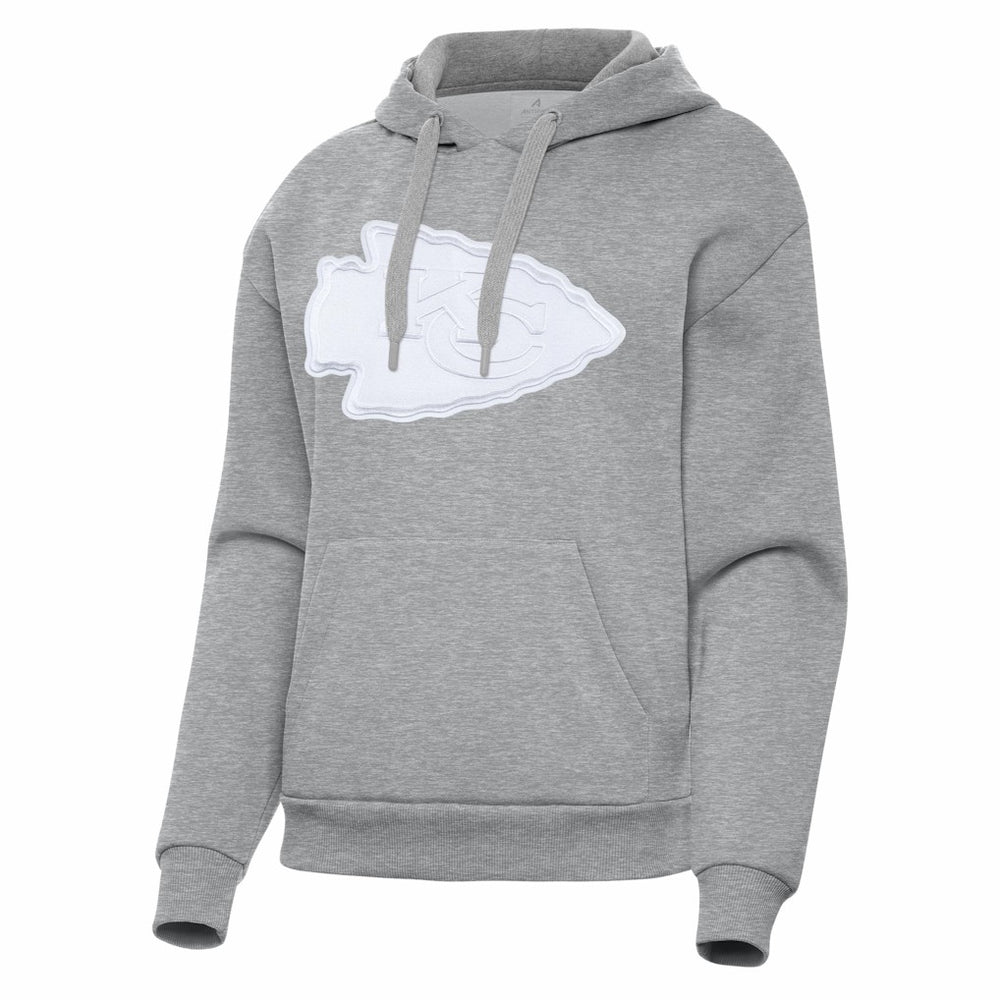 Kansas City Chiefs Antigua Women's Victory Pullover Hoodie - Heather Gray for sale