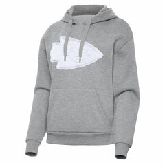 Kansas City Chiefs Antigua Women's Victory Pullover Hoodie - Heather Gray for sale