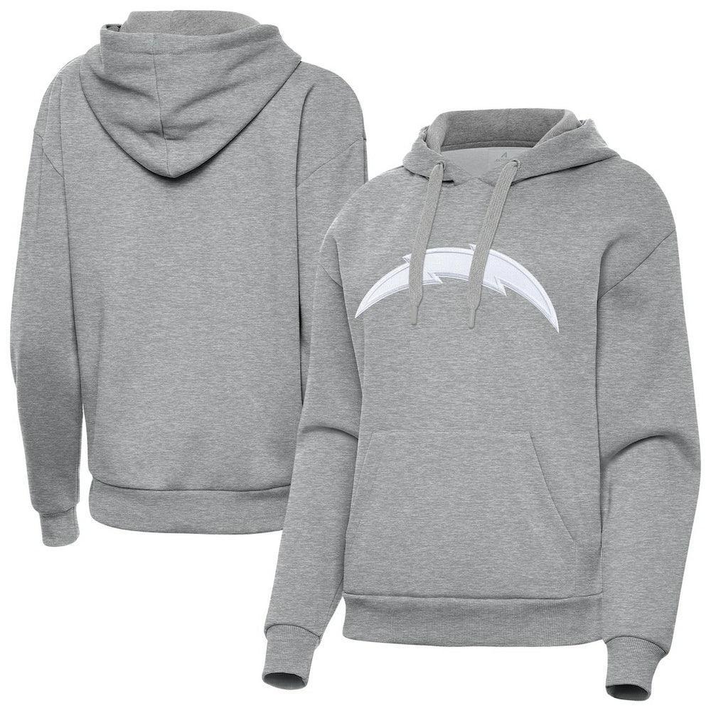 Los Angeles Chargers Antigua Women's Victory Pullover Hoodie - Heather Gray cheap
