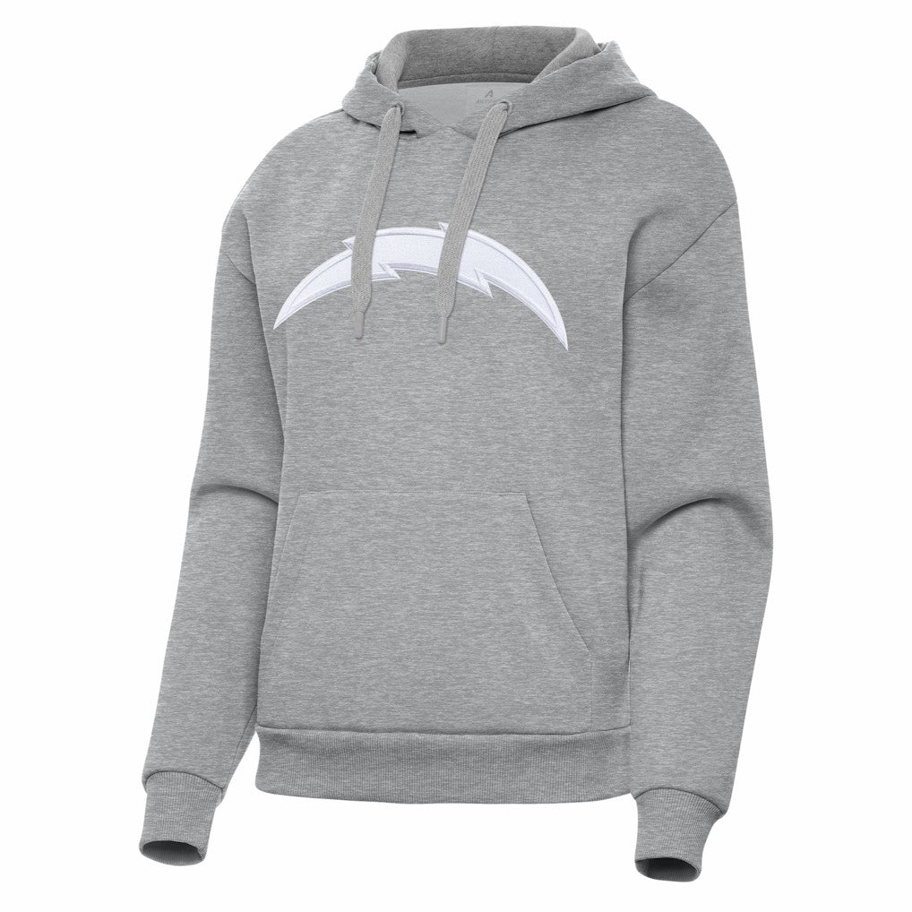 Los Angeles Chargers Antigua Women's Victory Pullover Hoodie - Heather Gray cheap