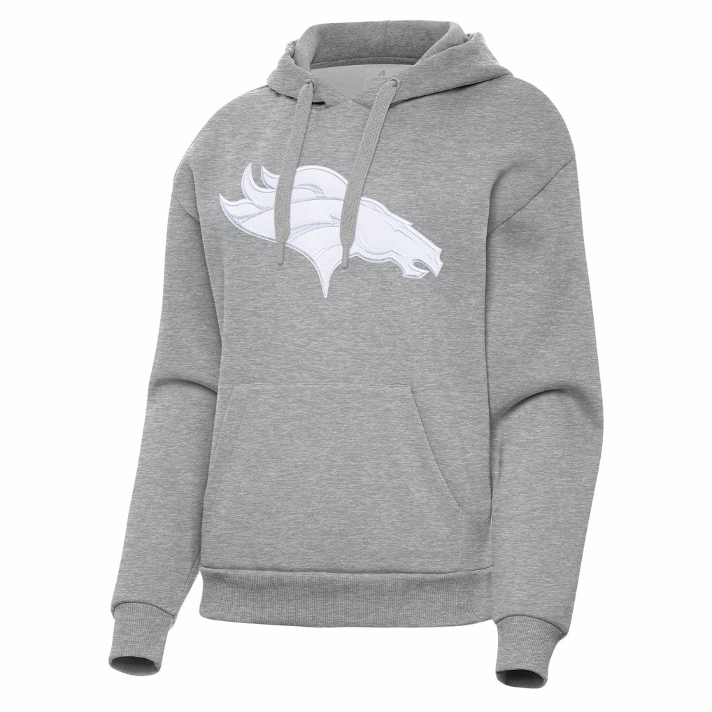 Denver Broncos Antigua Women's Victory Pullover Hoodie - Heather Gray outlet