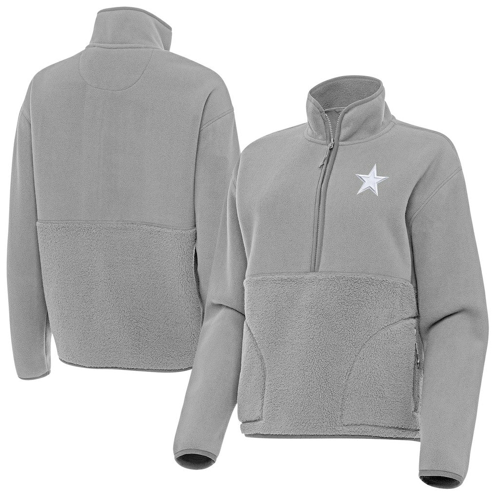 Dallas Cowboys Antigua Women's Figure Half-Zip Sweatshirt - Gray on sale