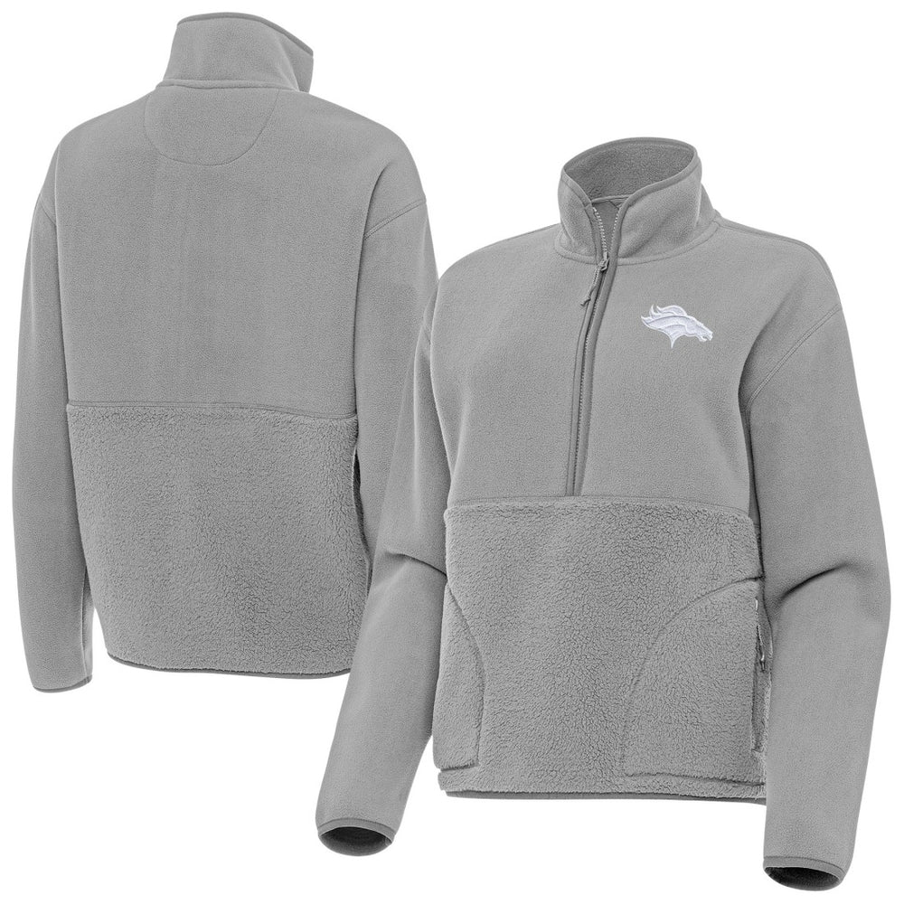 Denver Broncos Antigua Women's Figure Half-Zip Sweatshirt - Gray outlet