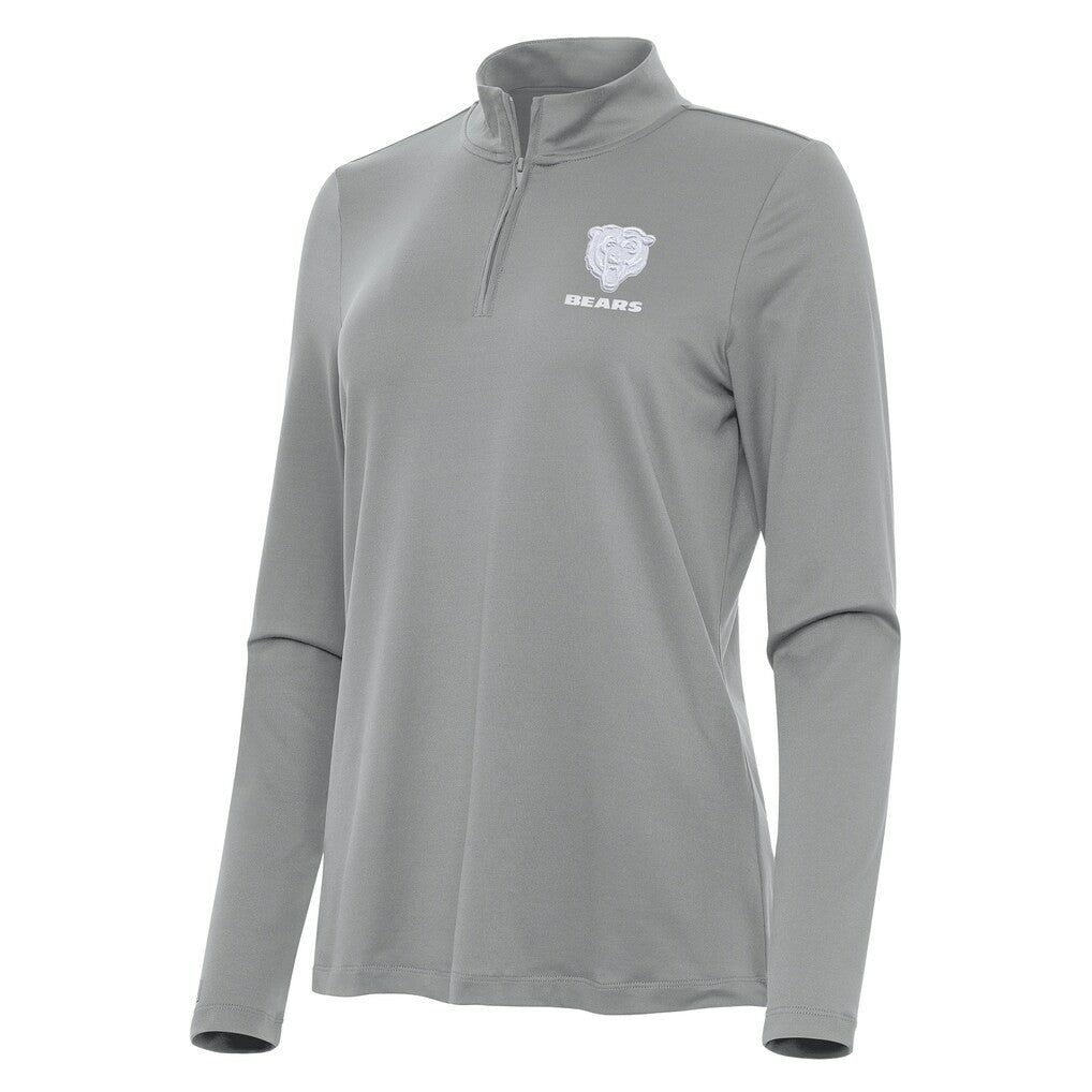 Chicago Bears Antigua Women's Reprocess Quarter-Zip Top - Gray on sale