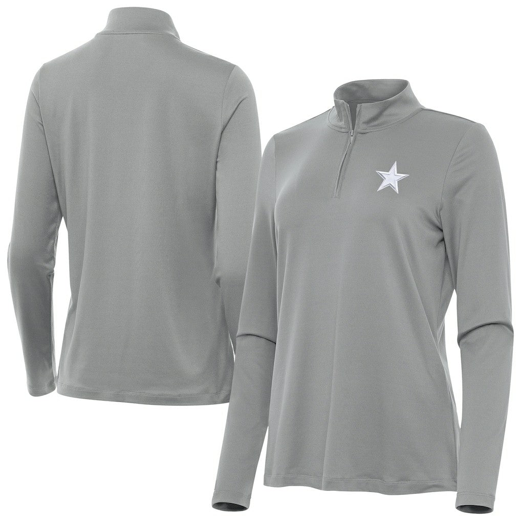Dallas Cowboys Antigua Women's Reprocess Quarter-Zip Top - Gray cheap