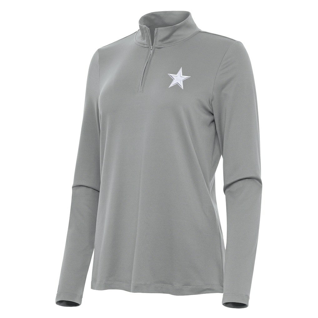 Dallas Cowboys Antigua Women's Reprocess Quarter-Zip Top - Gray cheap