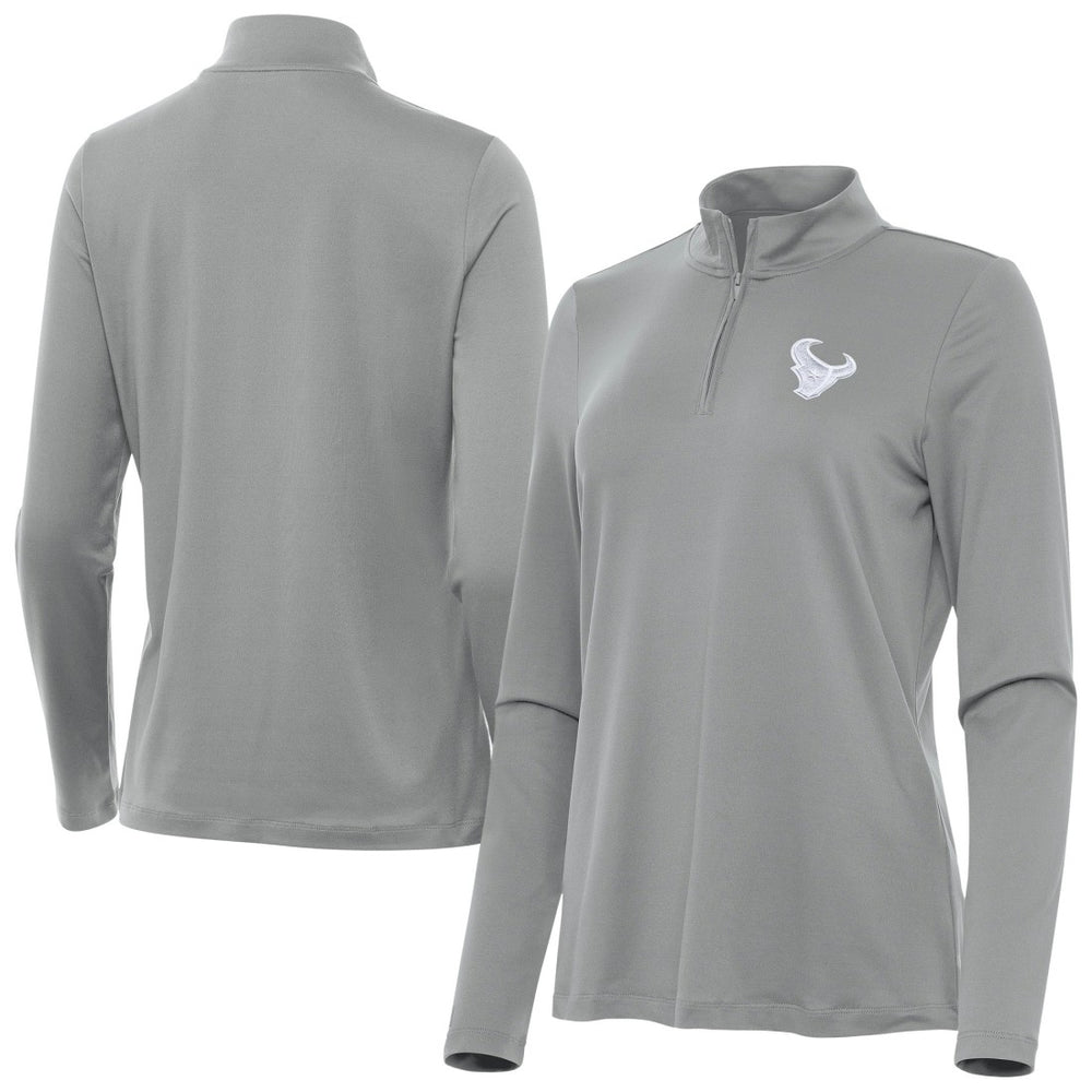 Houston Texans Antigua Women's Reprocess Quarter-Zip Top - Gray on sale