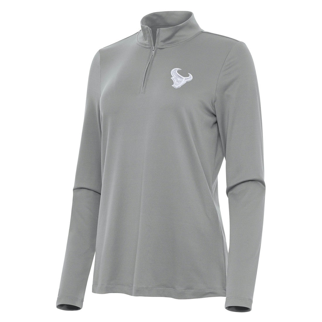 Houston Texans Antigua Women's Reprocess Quarter-Zip Top - Gray on sale